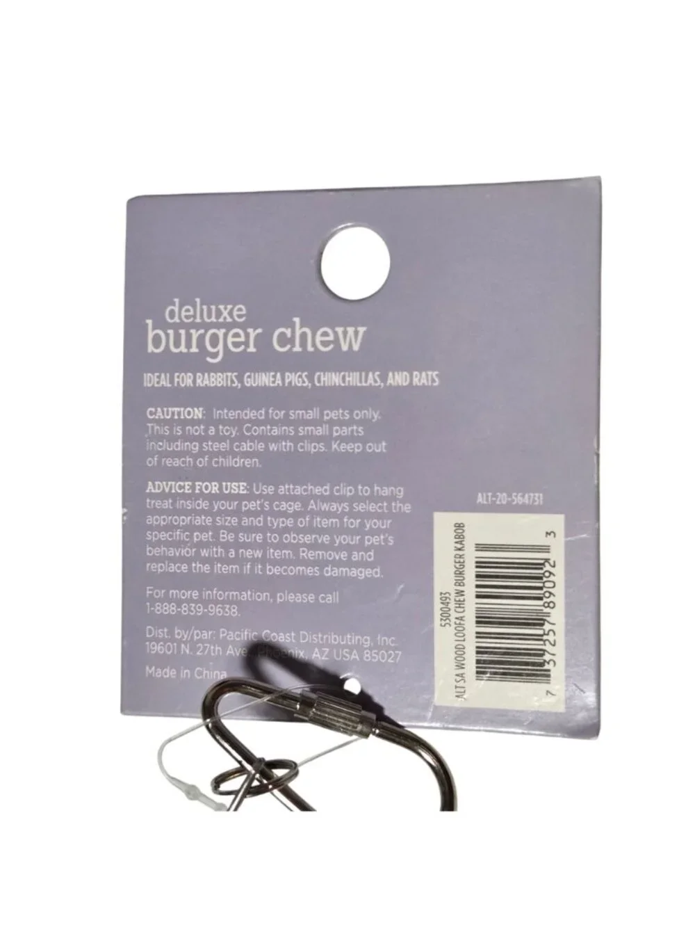 All Living Things Deluxe Burger Chew Kabob For Small Pets Rabbits Guinea Pigs